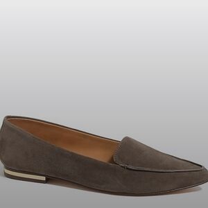 J.Crew Leather Suede Pointy Toe Classic Loafer With Mirrored Heel Taupe Size 7